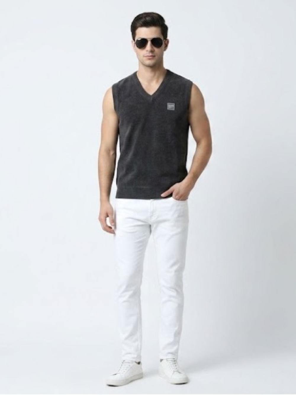 AHEAD Authentics Charcoal V-Neck Sweater Vest